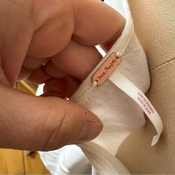 Free People Slip Dress /Tunic V Neck Ivory Sheer Beach Cover Up Medium - Picture 2 of 11